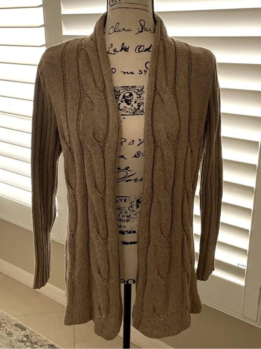 CAbi Style #591 Heather Acorn Cable Knit Cardigan